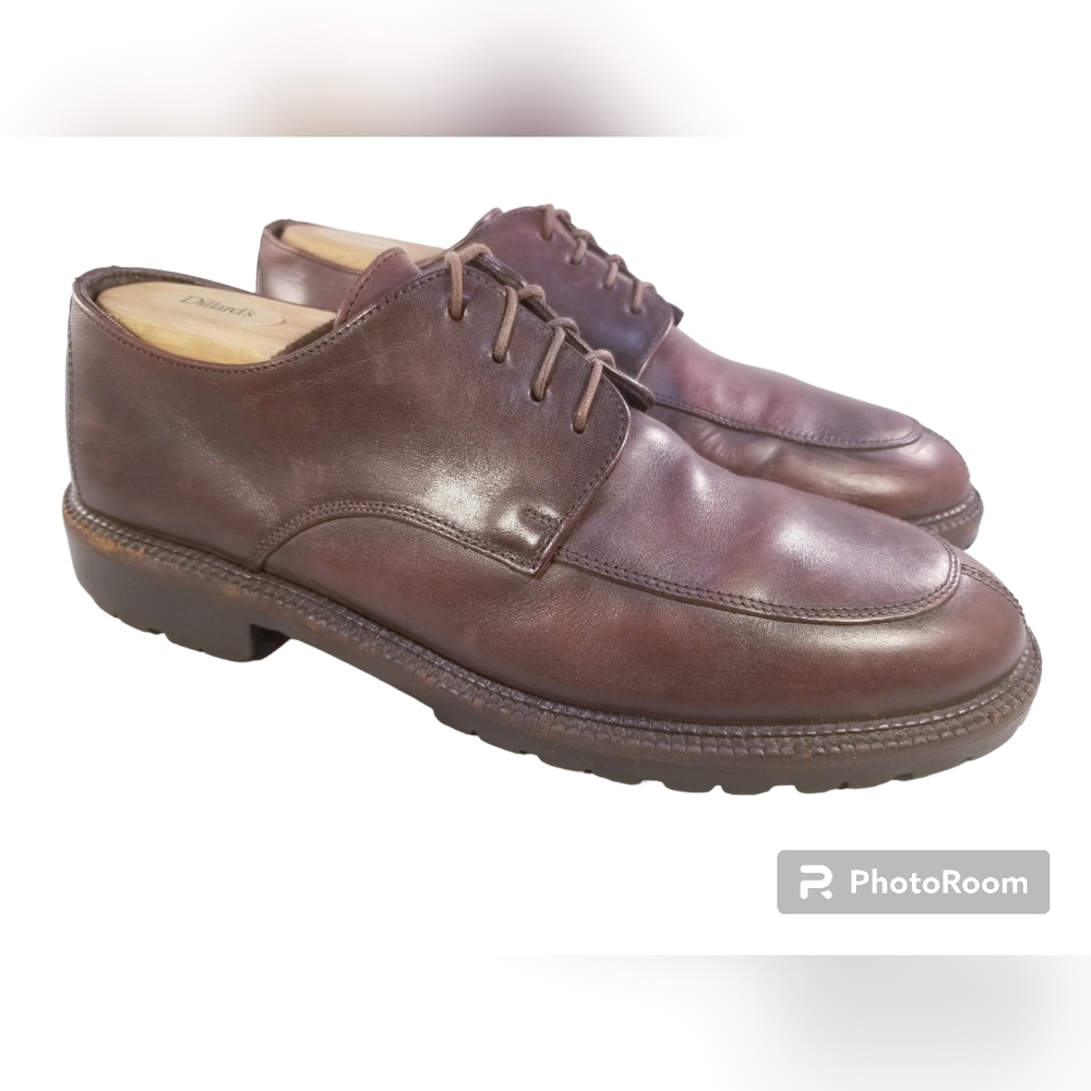 J.Crew split toe brown leather shoes oxfords italian sz 10 H